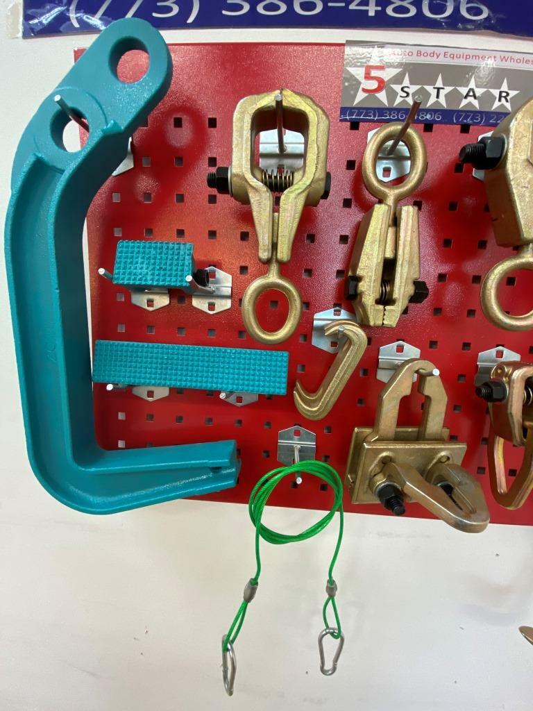 SET#55 HEAVY DUTY AUTO BODY FRAME MACHINE 16 PIECE PULLING TOOLS AND CLAMPS