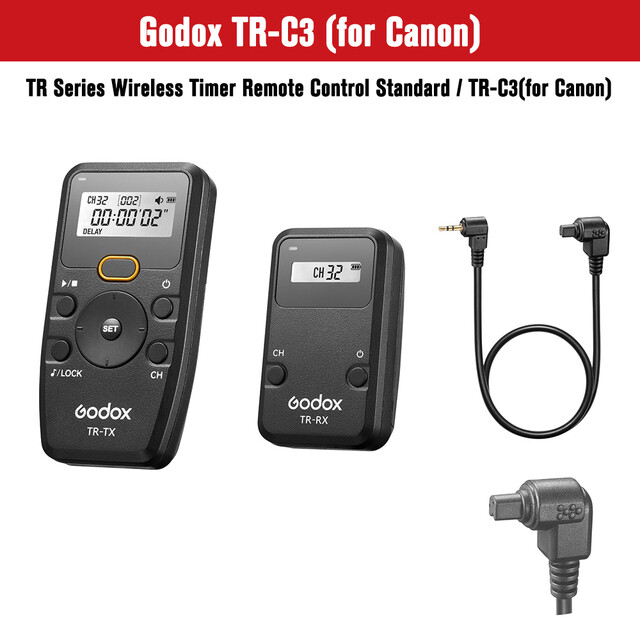 Godox TR-TX TR-RX Wireless Timer Remote Control Camera Shutter Release Cable NEW