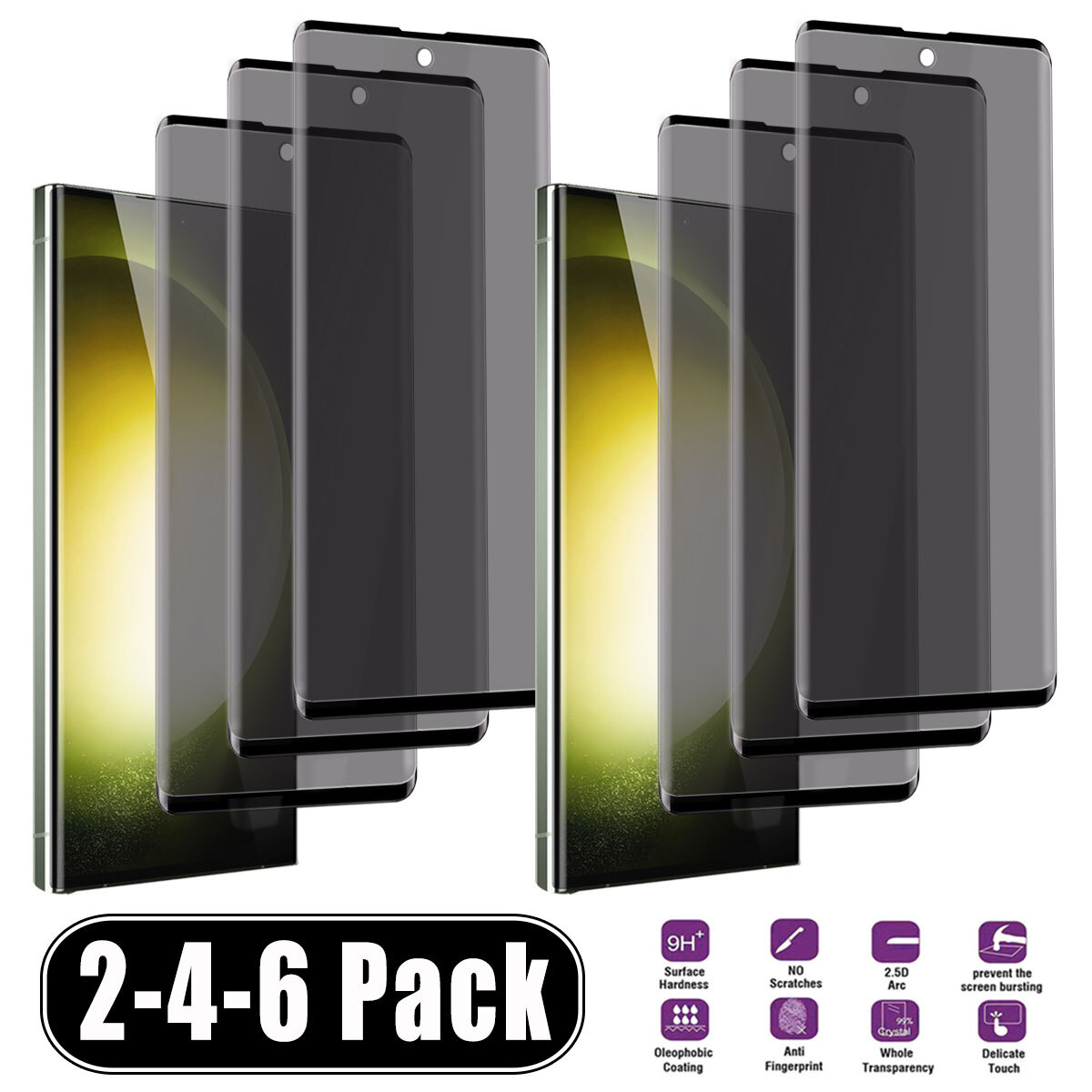 For Samsung Galaxy S23 S23+ S23 Ultra 5G Privacy Tempered Glass Screen Protector