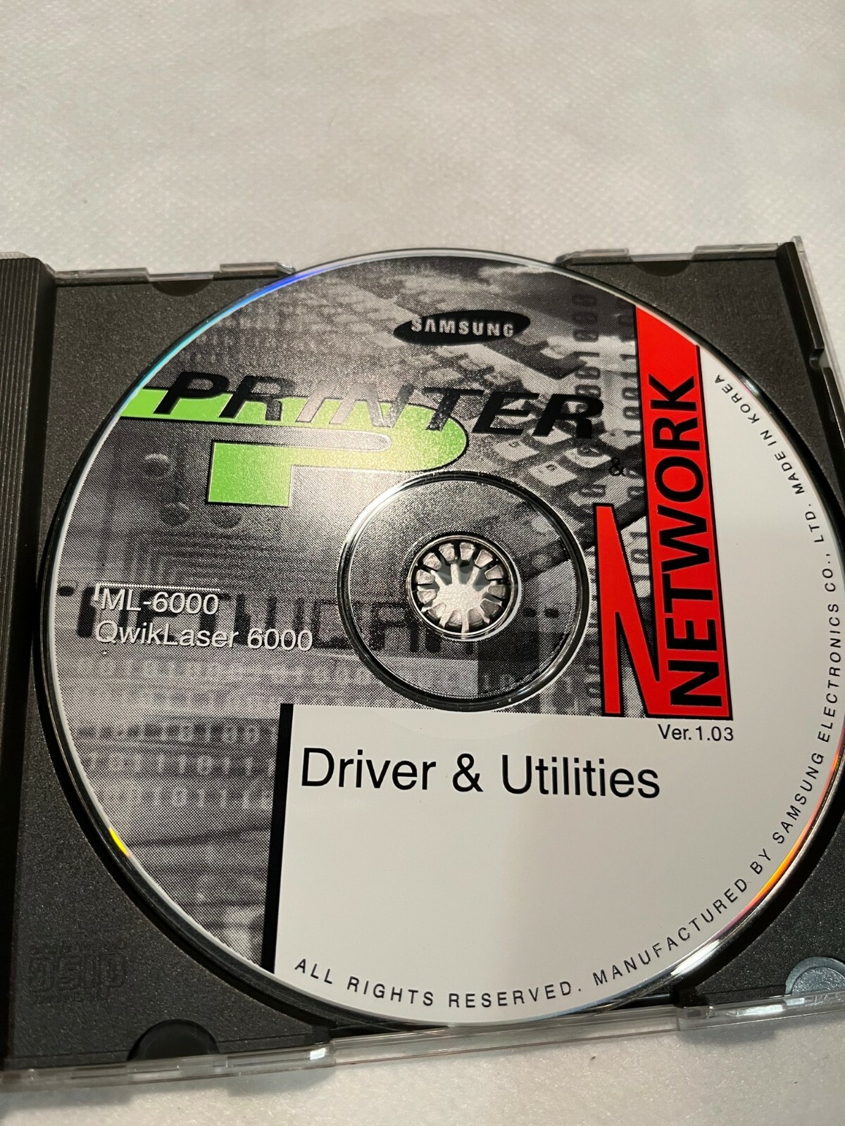 Samsung Printer ML-6000 QwikLaser 6000 Driver & Utilities CD-ROM
