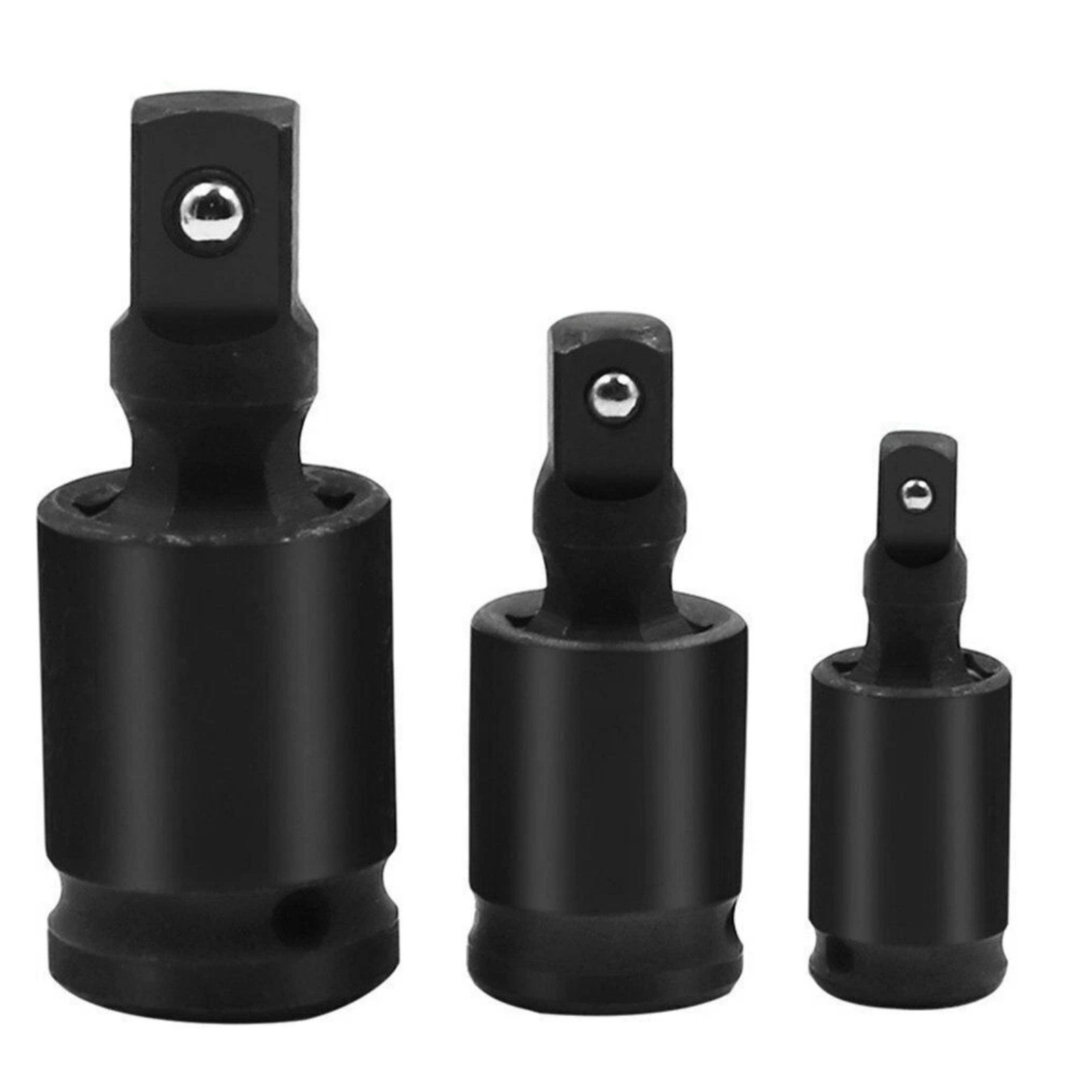 3PCS Chrome Molybdenum Swivel Socket Set 1/4" 3/8" 1/2" Drive Impact Adapter