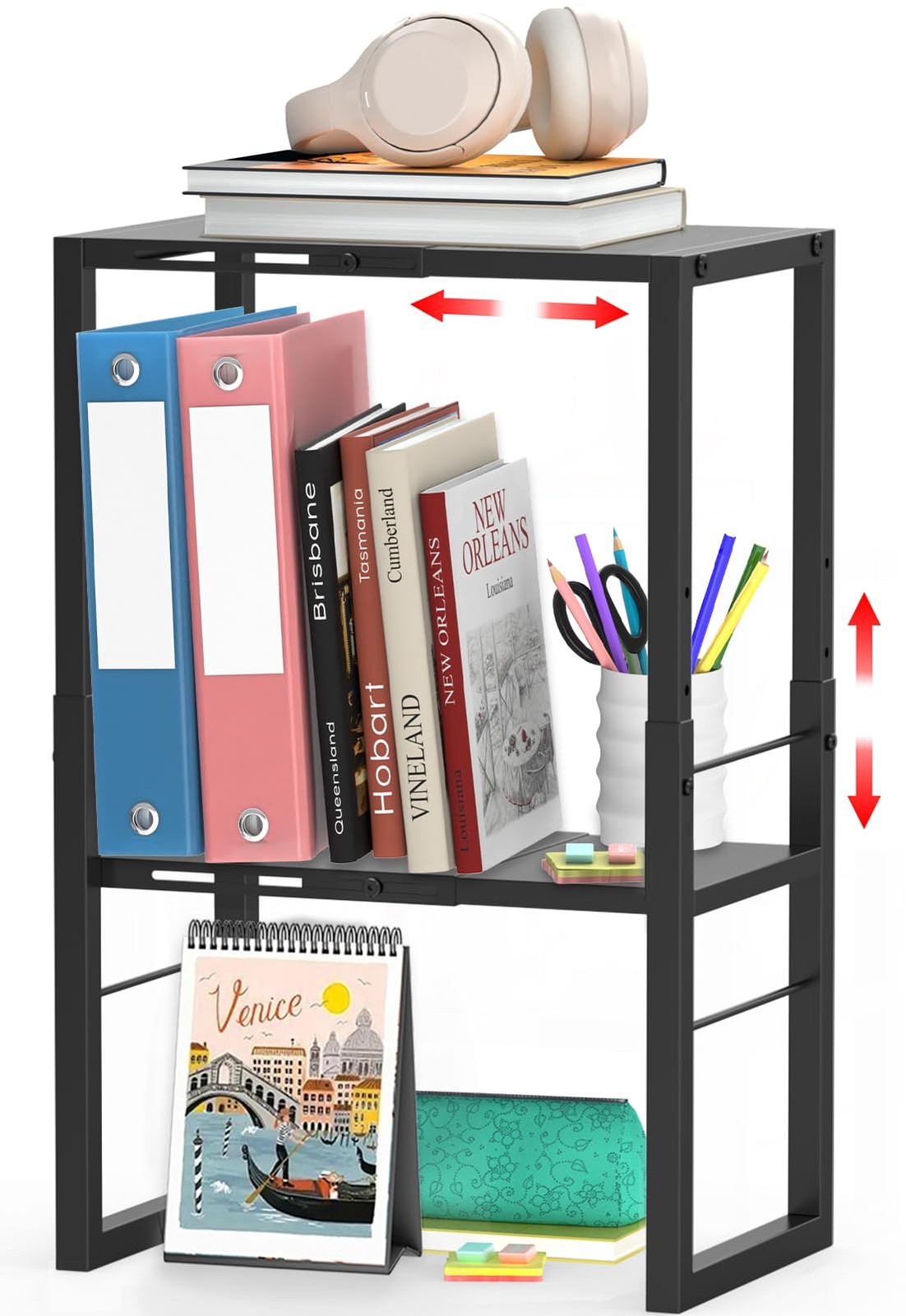Locker Organizer Shelf Metal Adjustable Width and Height Ideal Locker for Sch...