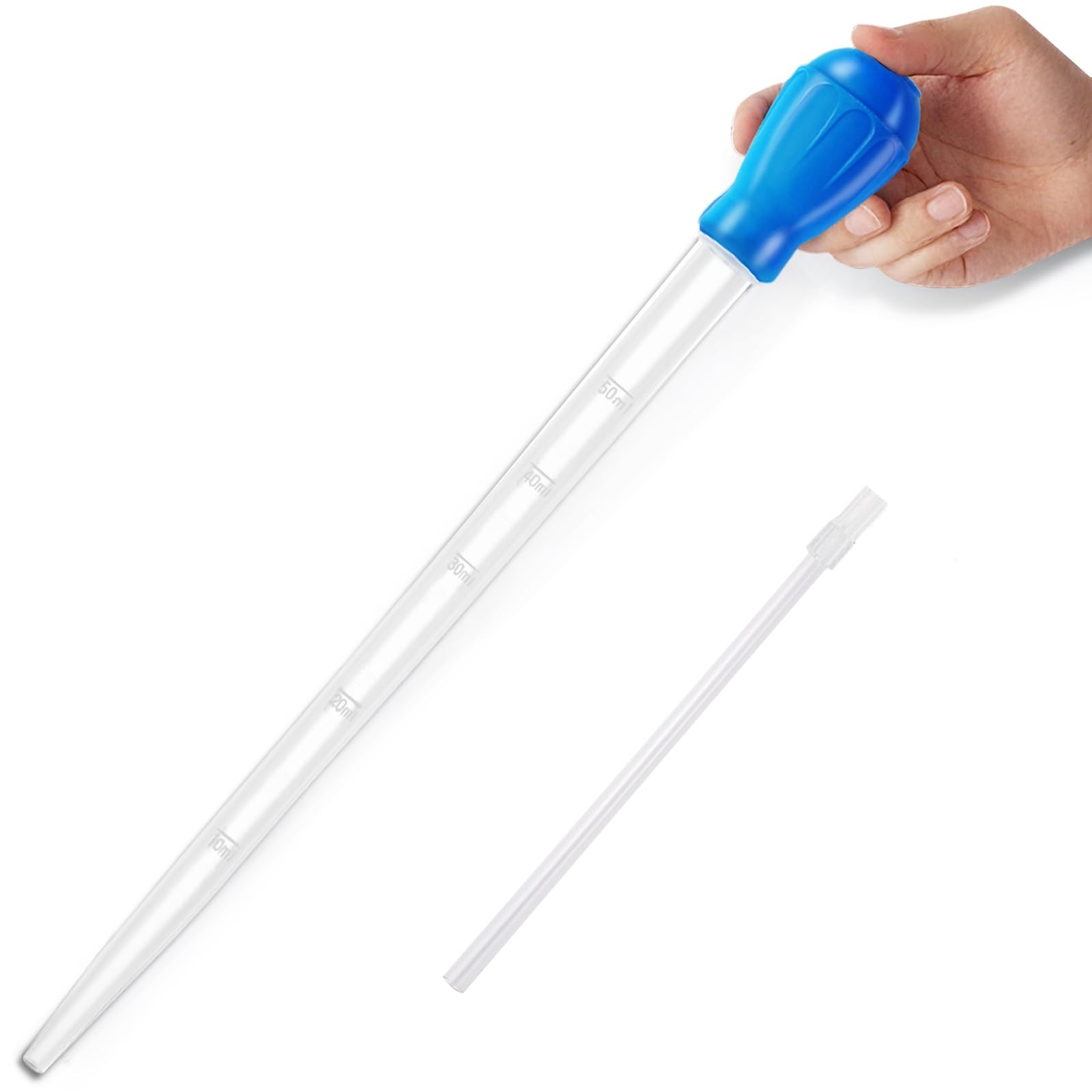 27.7IN Extra Long Turkey Baster for Aquarium, 50ml Aquarium Water Chan...