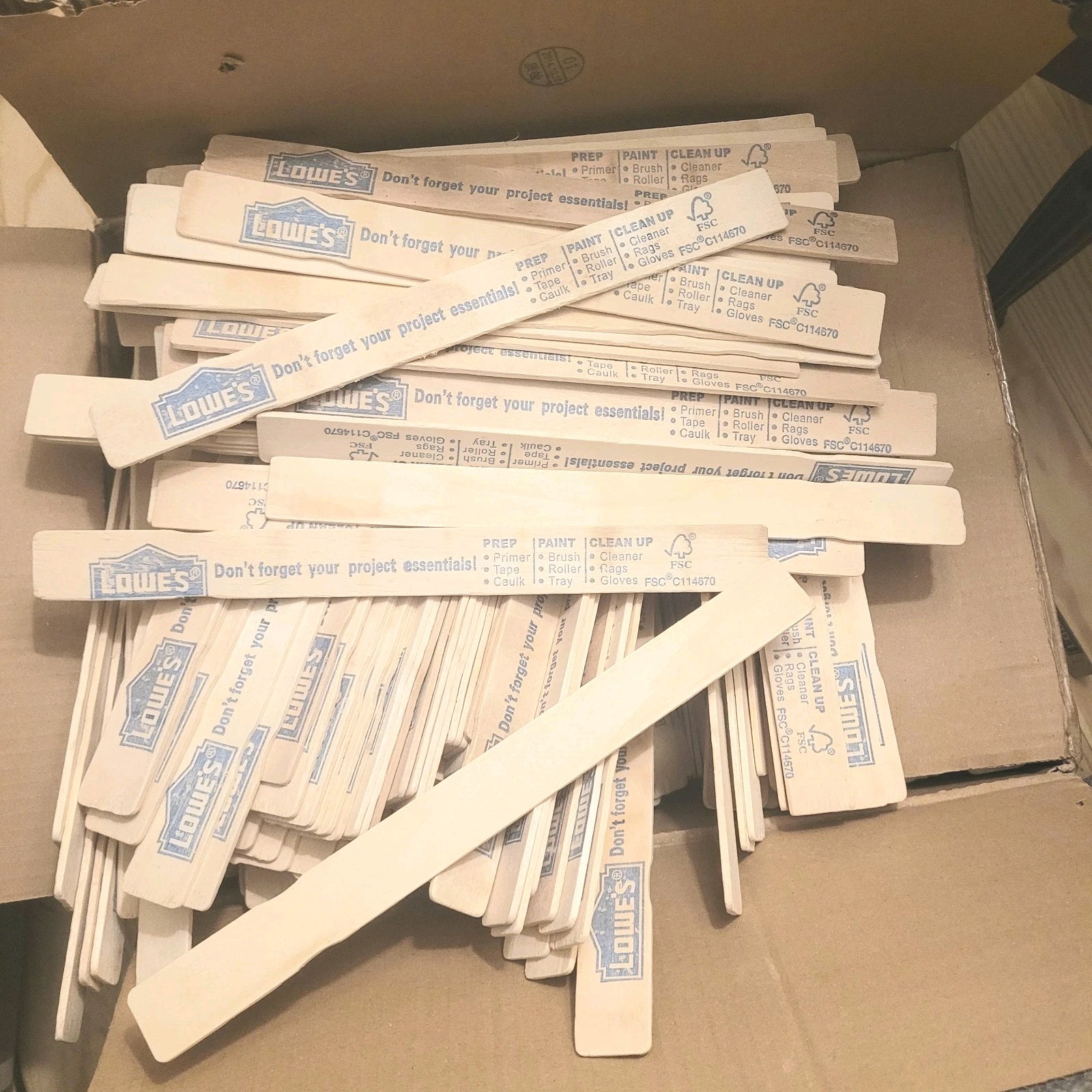 Paint Mixing Stirring Sticks Wood (200 pcs) FREE SHIPPING
