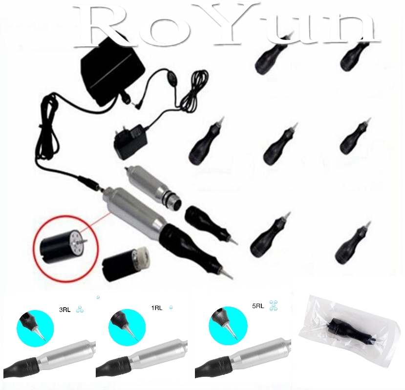 RoYun 12V Aluminium Rotary Tattoo Permanent Makeup Machine Pen Gun 15 Needle Kit