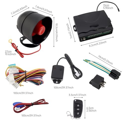 Universal 12V Auto Car Alarm Keyless Entry System with Remote Control Siren