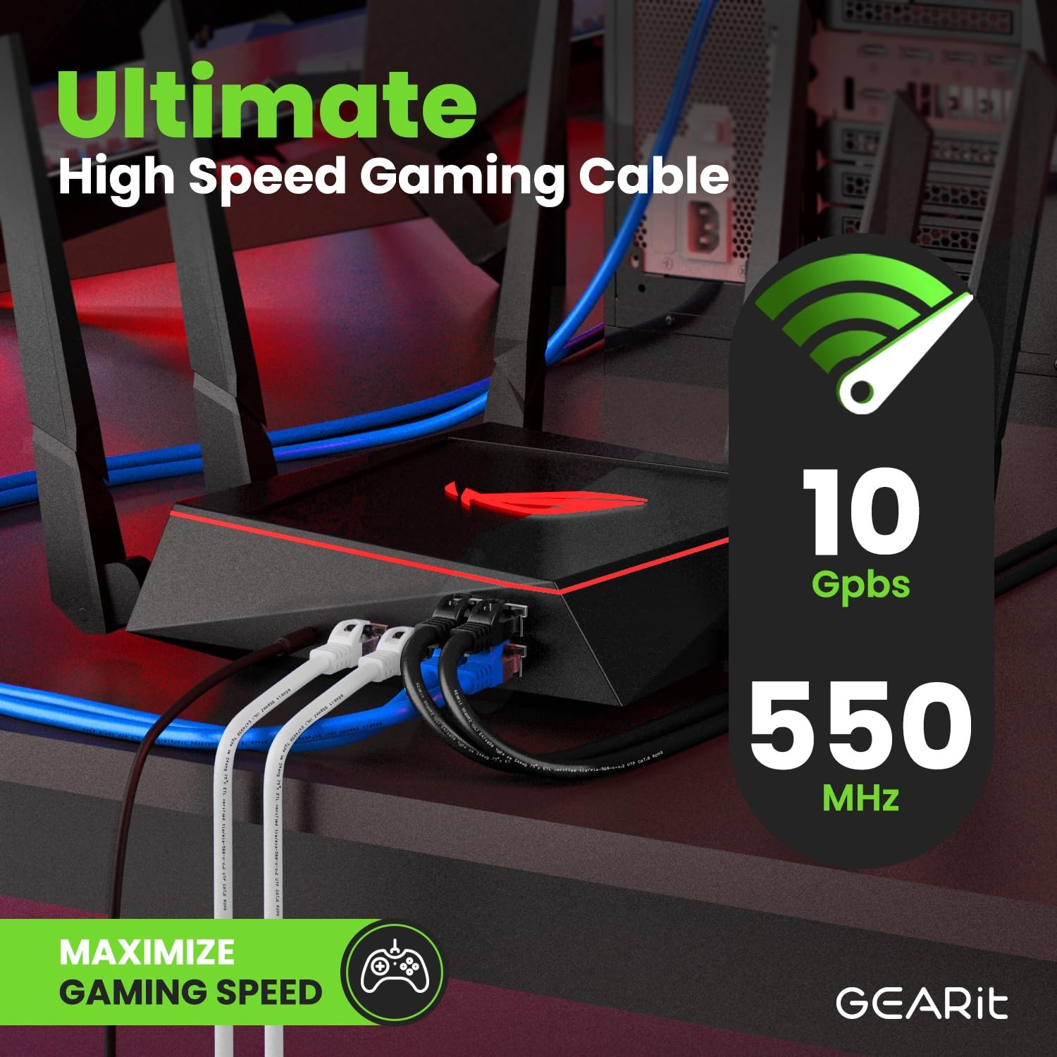 Cat6A Shielded Ethernet Cable 30 ft White 10Gbps SSTP SFTP Network Cord
