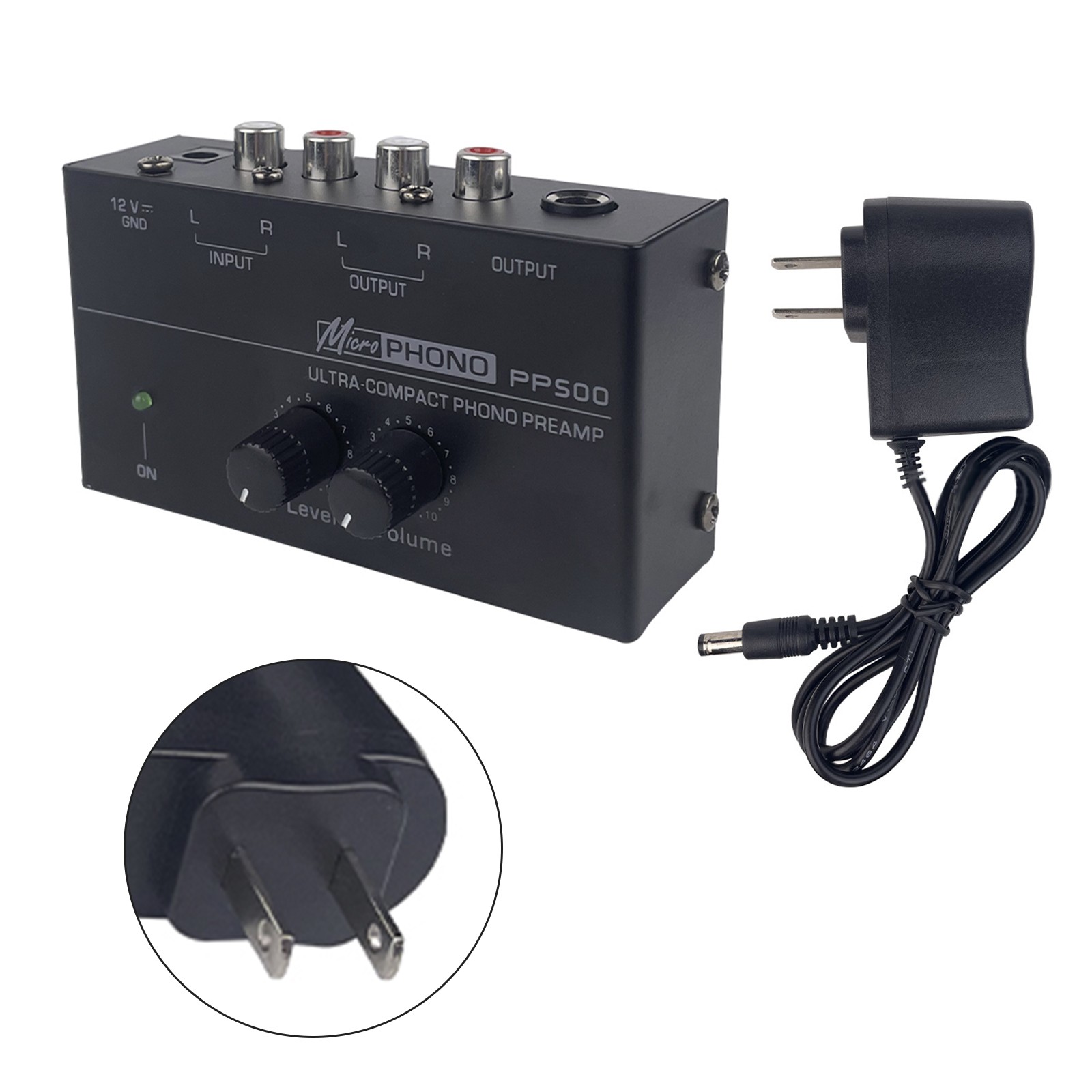 PP500 Phono Preamp Preamplifier with Level Volume Control for LP Vinyl Turntable