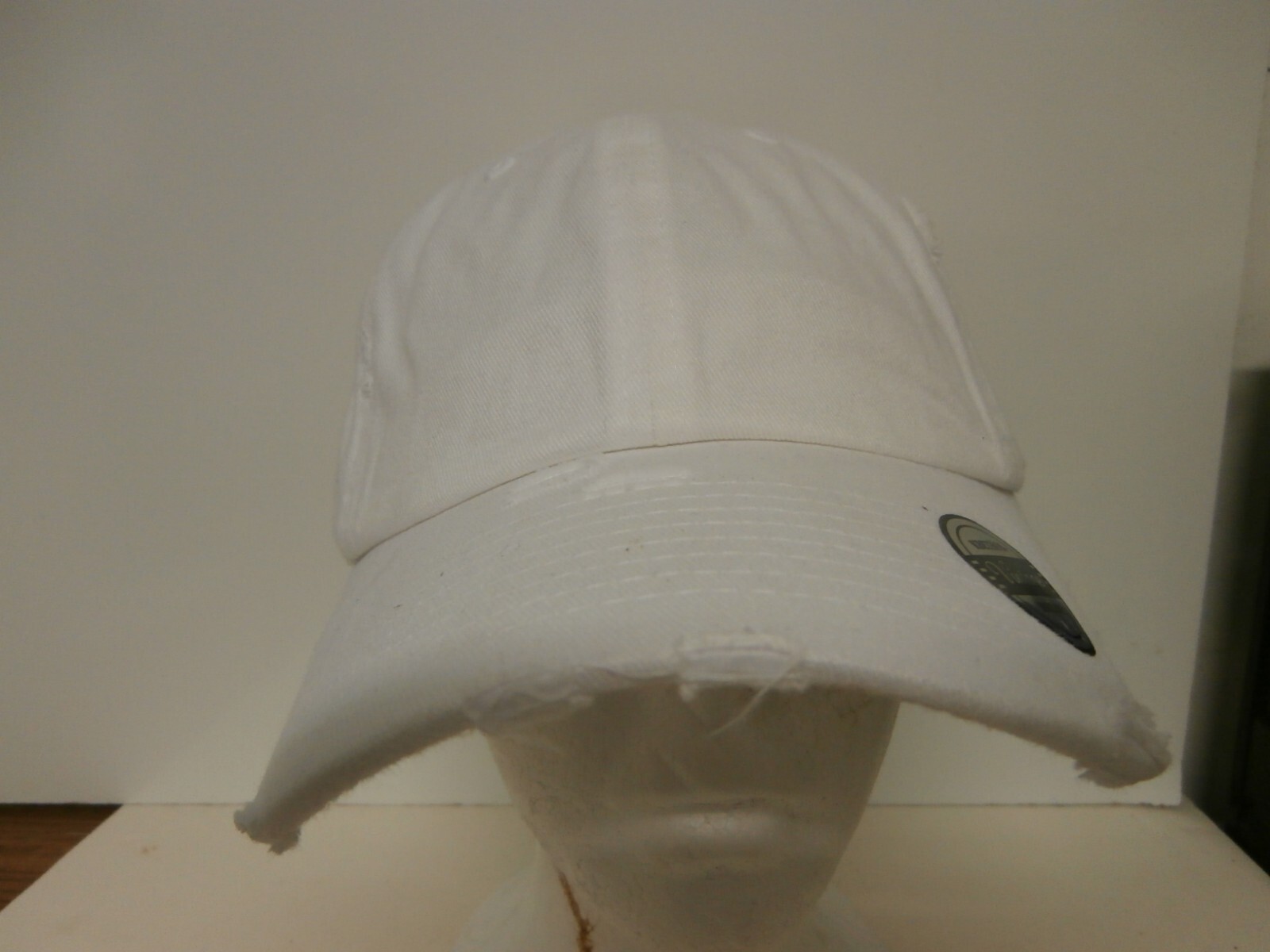 New Kbethos Vintage Style All White Distressed Hat Adjustable Blank Plain