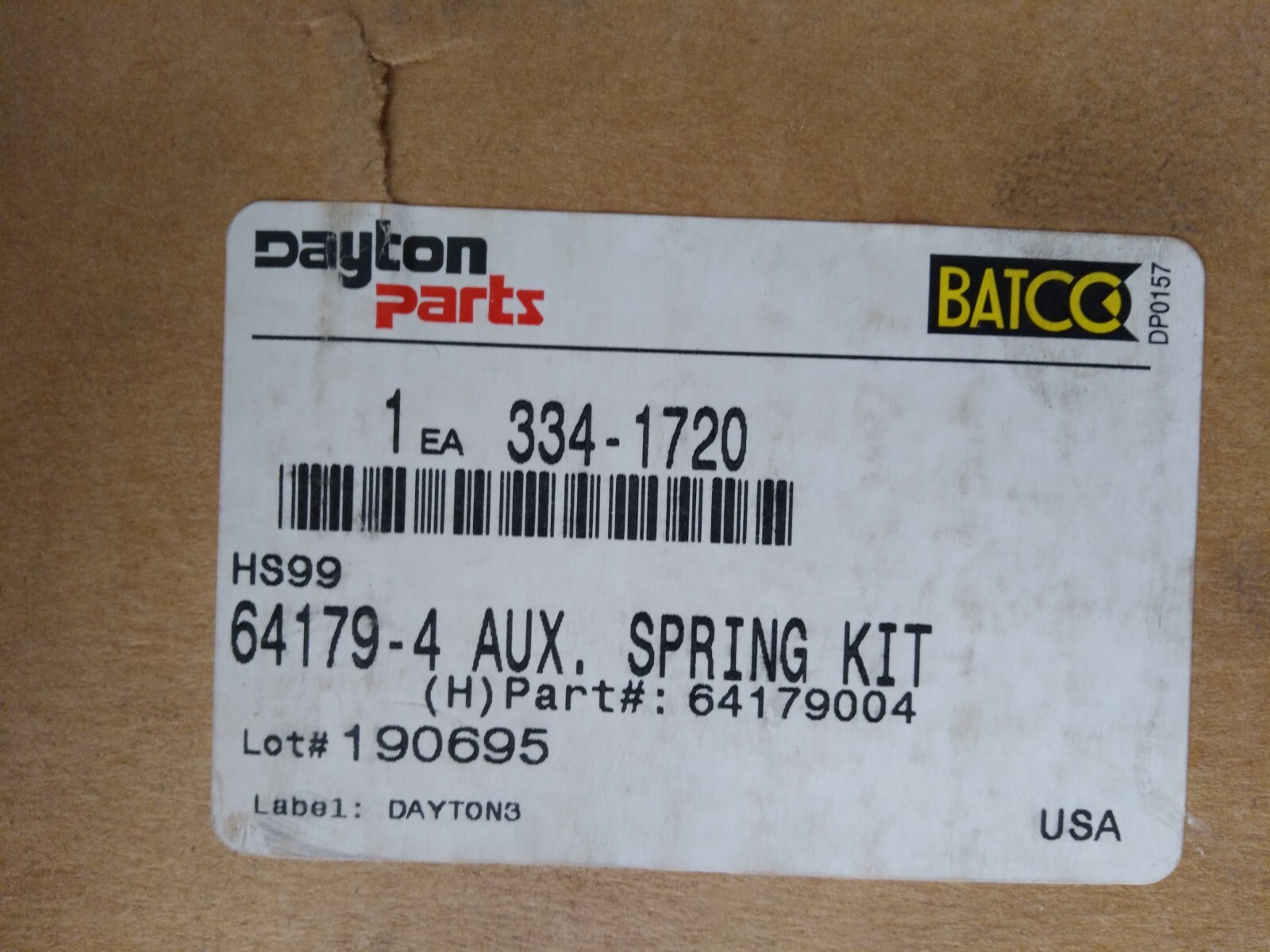 New Dayton 334-1720 Auxiliary Spring Kit for Hendrickson Suspension 64179-4