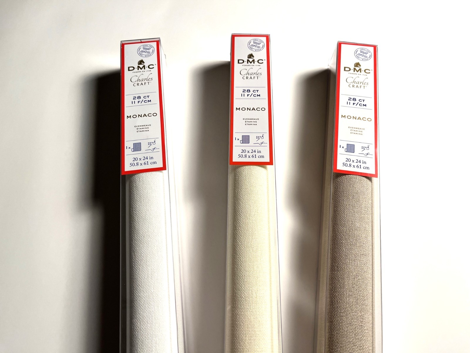 28 Count DMC Charles Craft Monaco Evenweave, 20in x 24in, Box, Multi Colors NEW