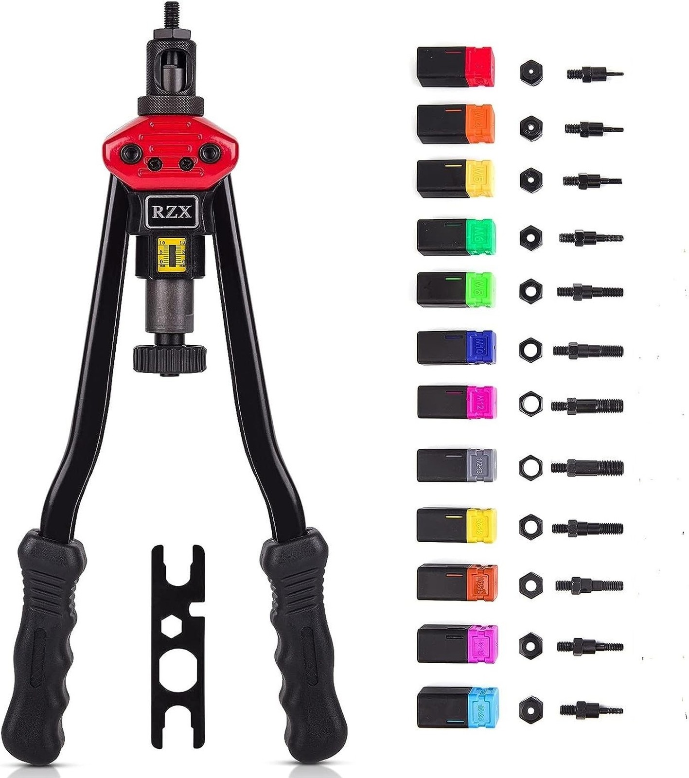 RZX 16" Rivet NUT Tool Hand Blind Riveter,RIVNUT Riveting Tools with Nut Sett...