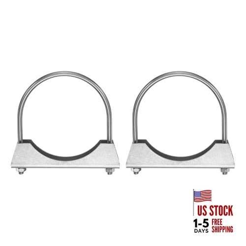 2pcs U Bolt Muffler Exhaust Clamp/4.49" 304 Stainless Steel U-Bolt 114mm
