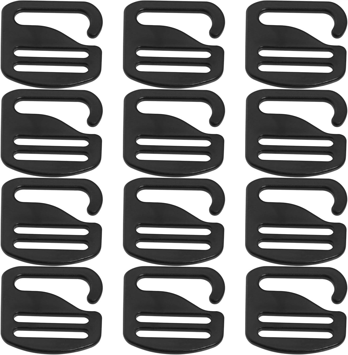 G Hook 12PCS 26Mm / 1Inch Black G-Hook Wave Buckles Backpack Strap Belt Hardware