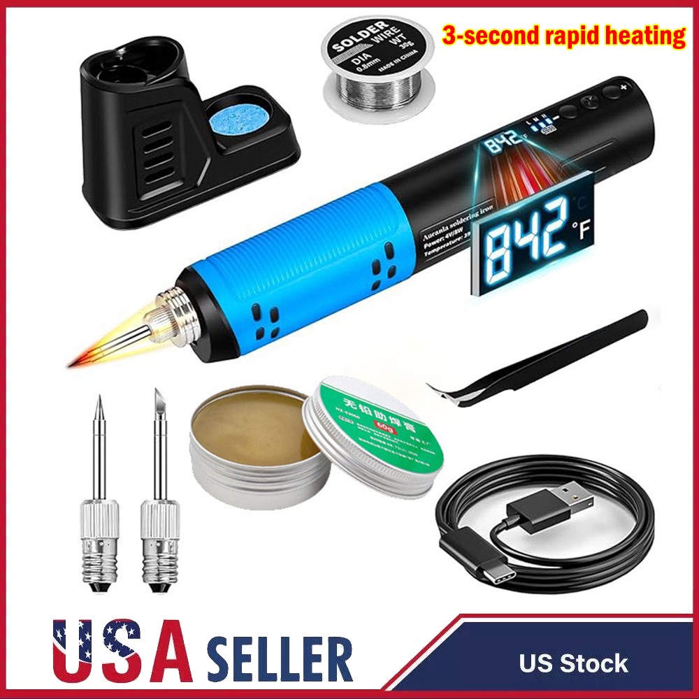 Cordless Soldering Iron Kit LED Display Portable Soldering Tools 392°F to 842°F