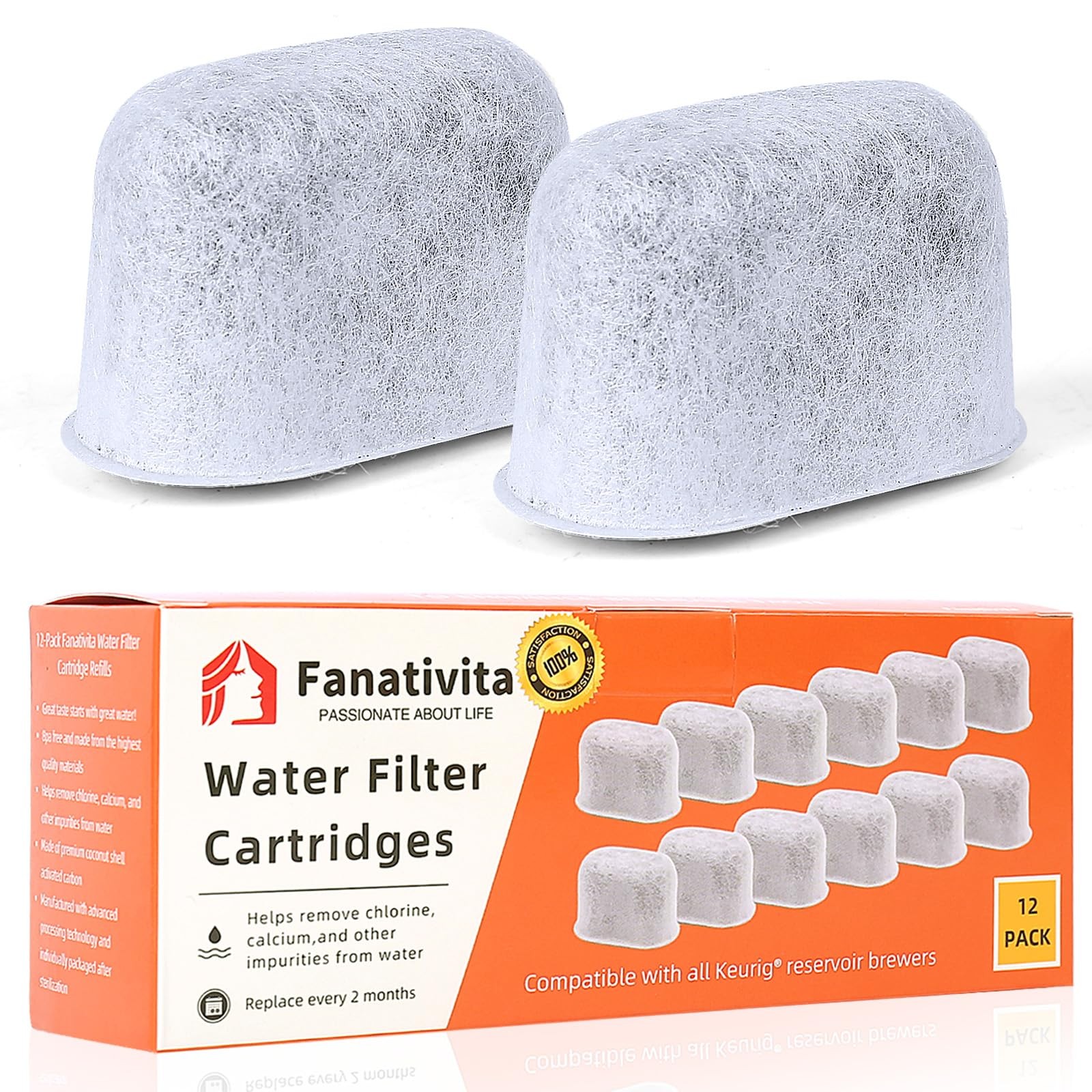 12 Pack Keurig Filter Replacement by , Water Filter Cartridges, Fit All Keuri...