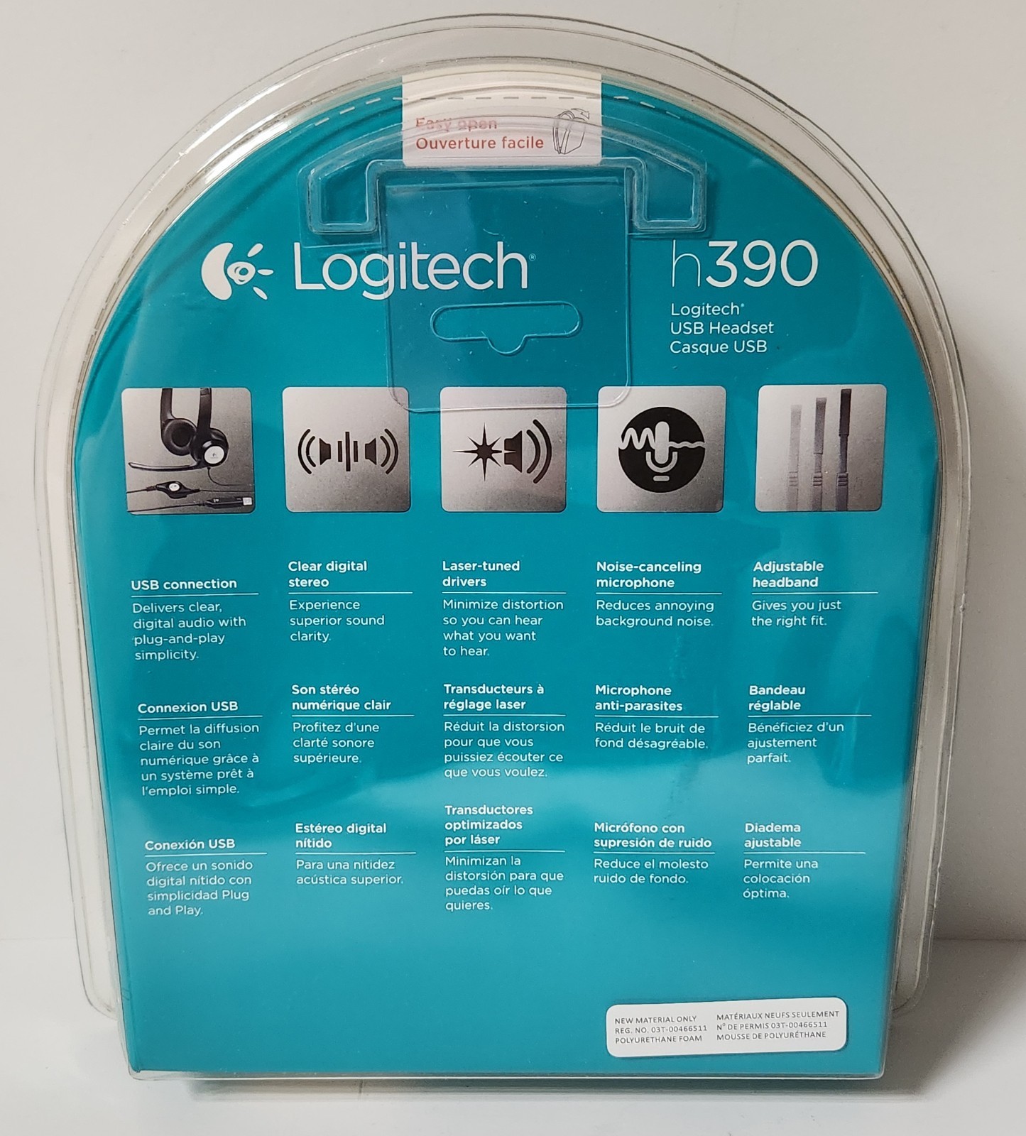 Logitech H390 USB Headset – New/Sealed