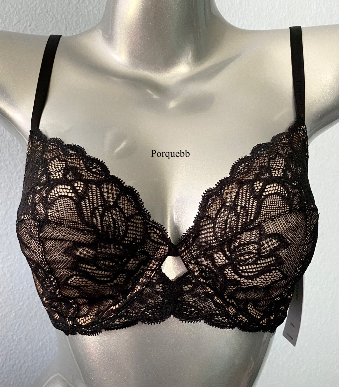 Calvin Klein Nwt Unlined Underwire Seductive Comfort Unlined Black Lace Bra