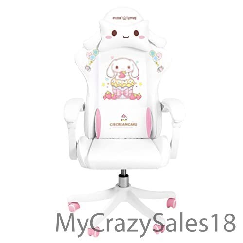 Pink Love Gaming Chair, White/Pink