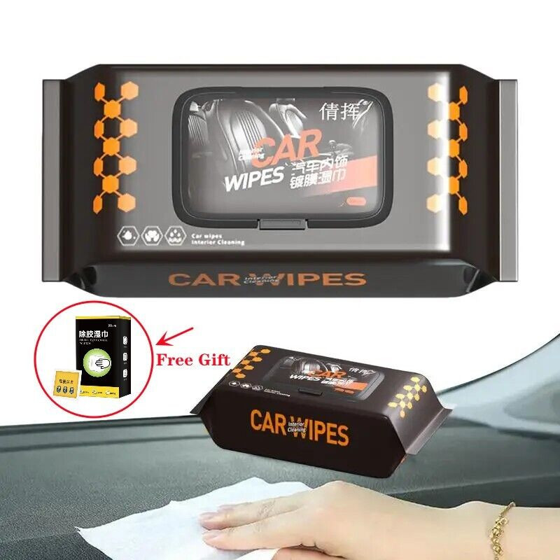 30PCS Car Leather Wipes Auto Polish Accessories+10PCS Degumming Wipes