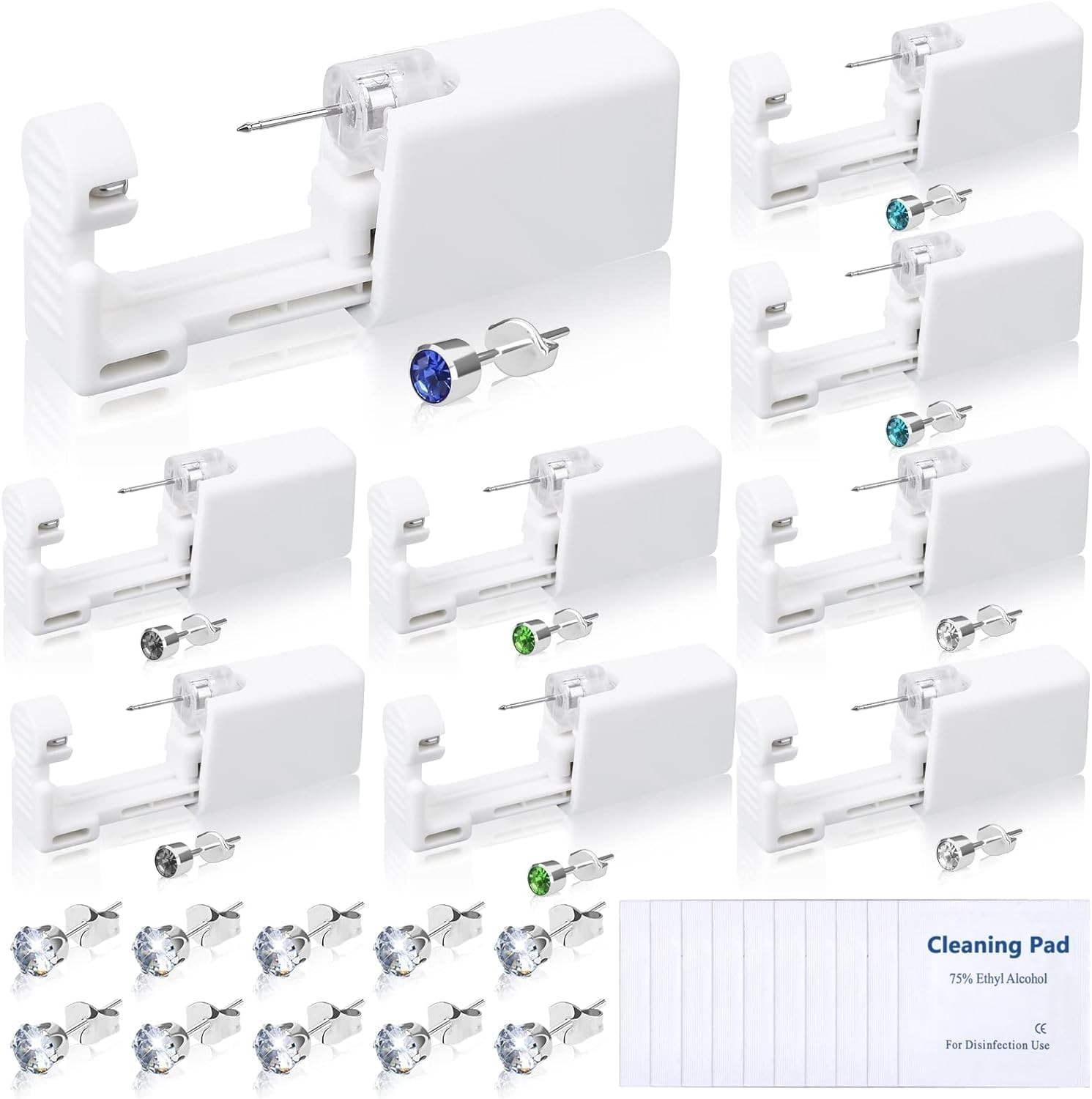 30Pcs Ear Piercing Kit, Self Gun with Preloaded White