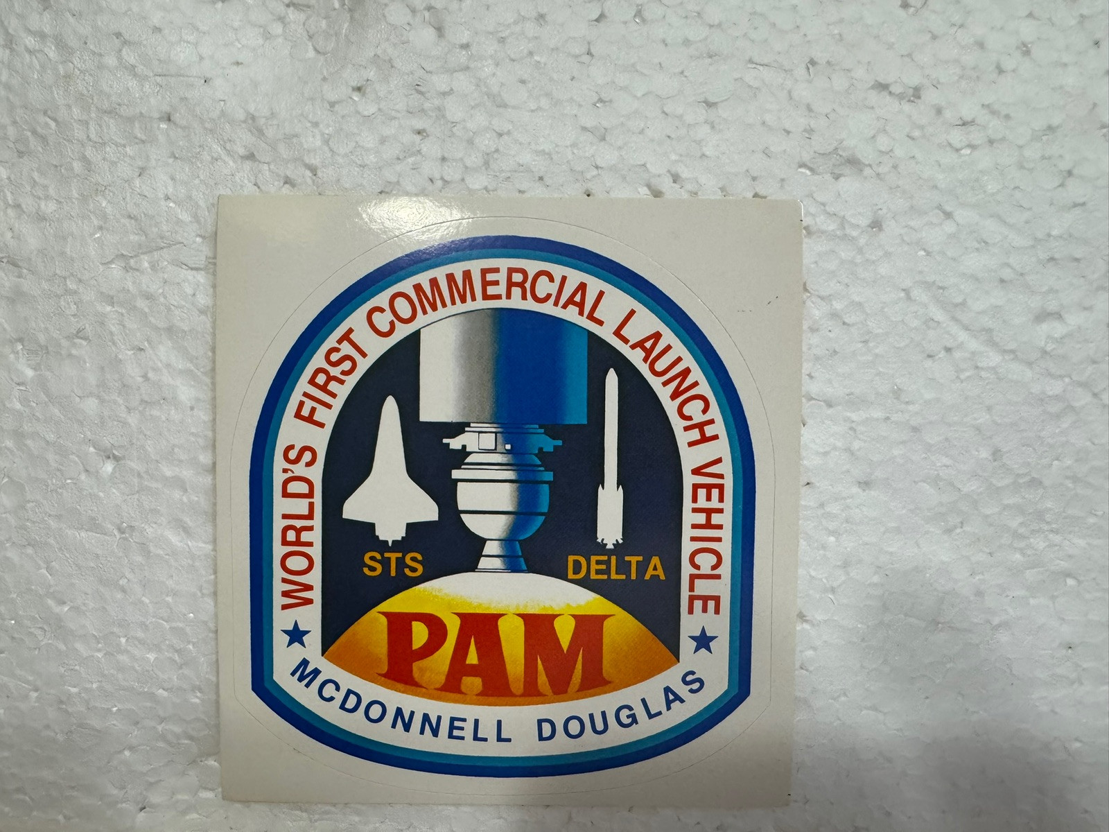 Vintage McDonnell Douglas Sticker- PAM - First Commercial Launch Vehicle - STS