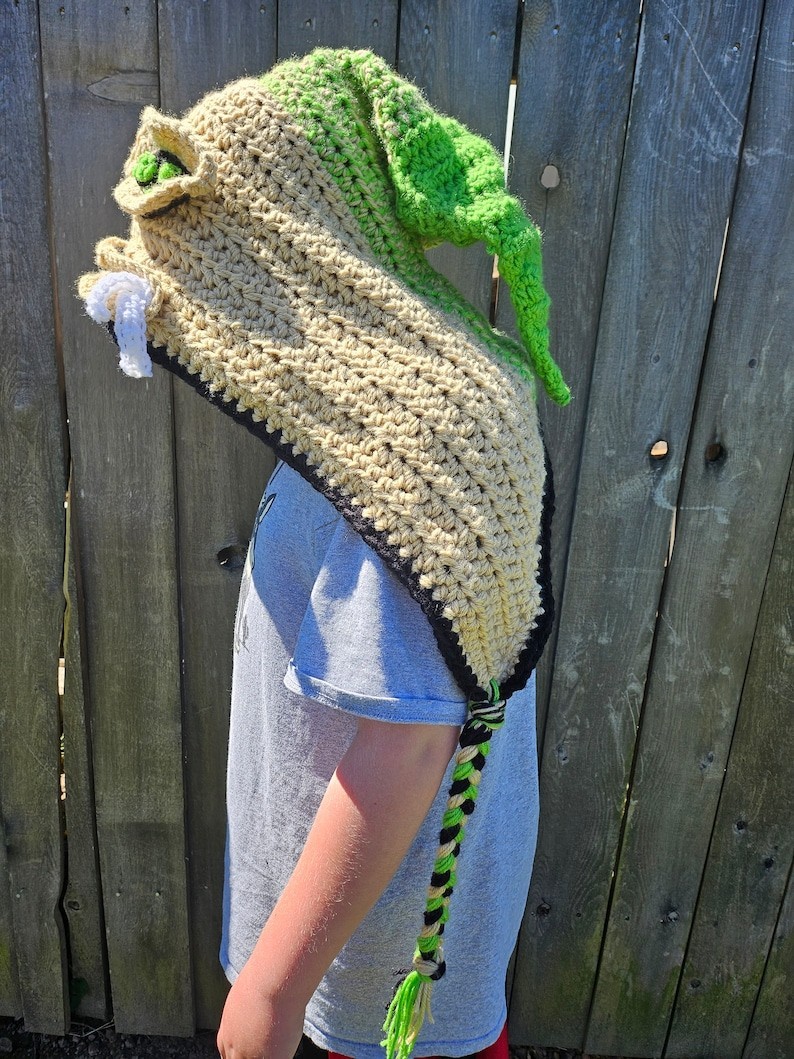 Hand Crocheted Oogie Boogie Burlap Chap Hooded Hat