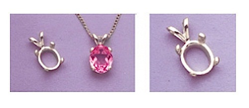 Oval Low Profile Solid Sterling Silver Pre-Notched Pendant (5x3mm-9x7mm)