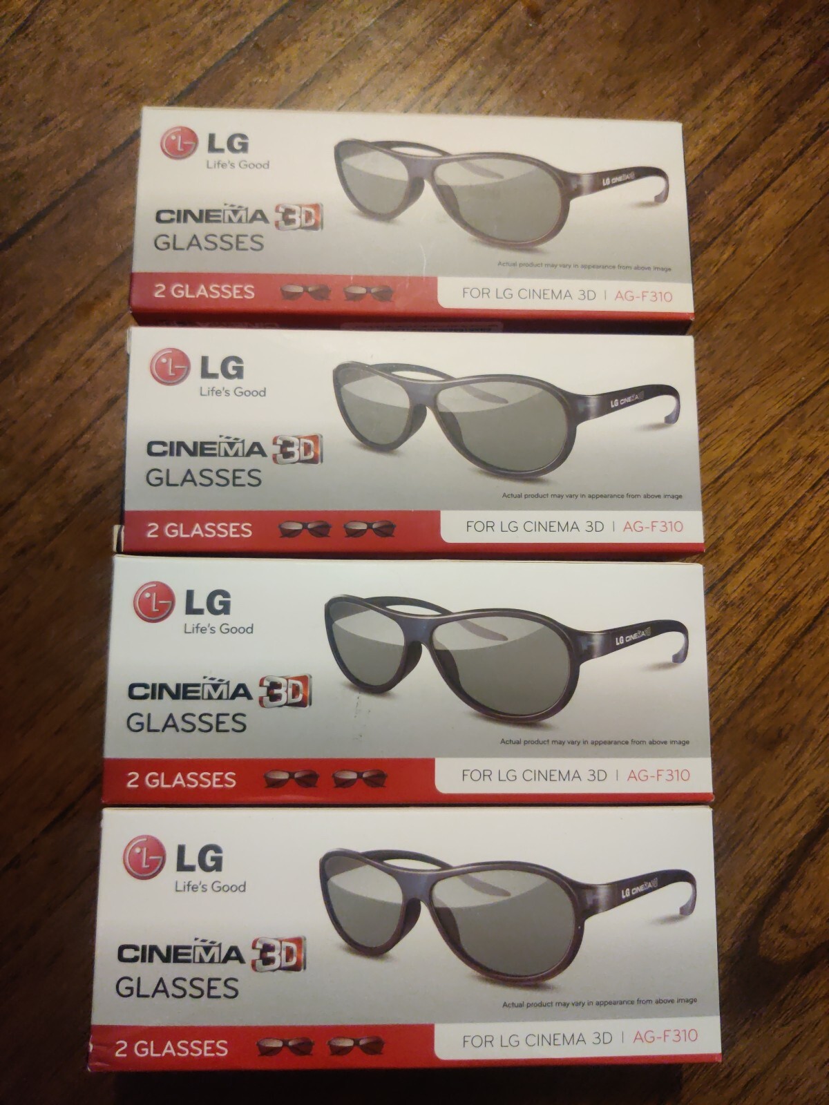 LG Cinema 3D HDTV Active Glasses AG-F310 4 boxes of 2 Pair Each. 8 Total Glasses