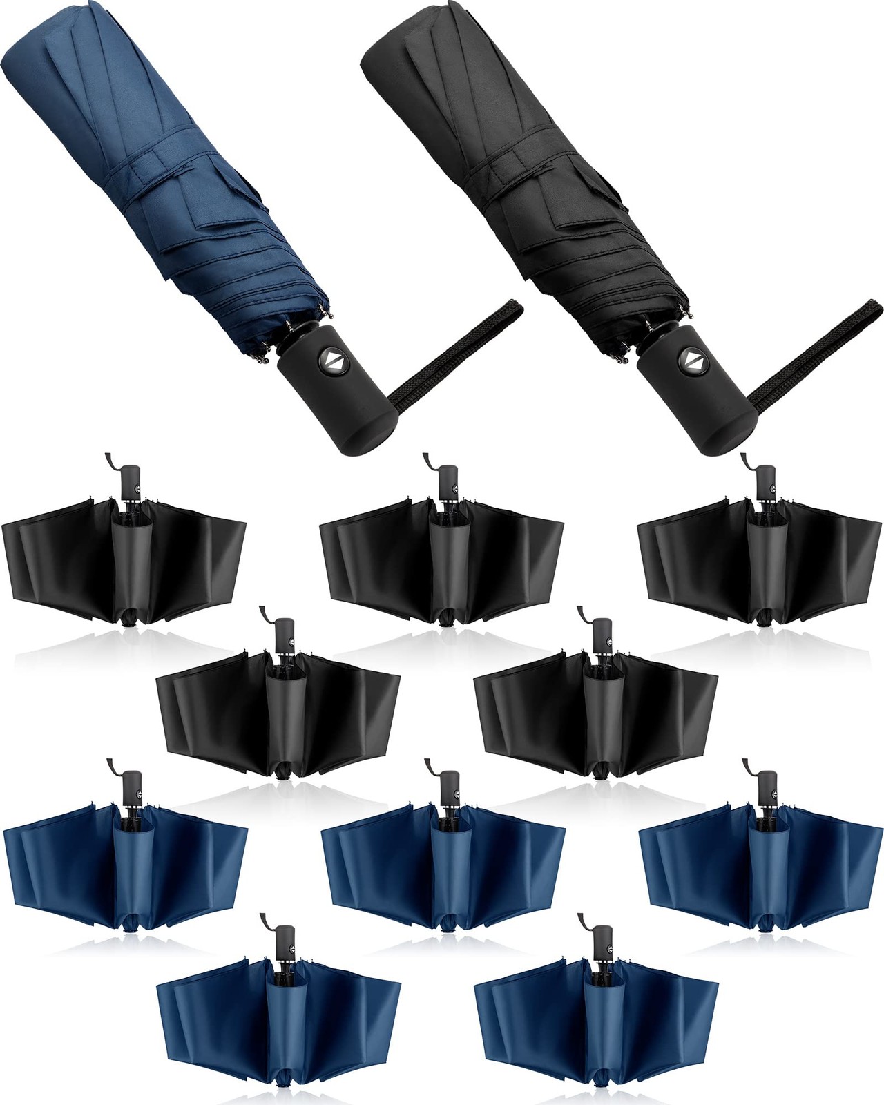 10 Pack Rain Umbrellas Bulk Automatic Open Close Collapsible Umbrella for Men...