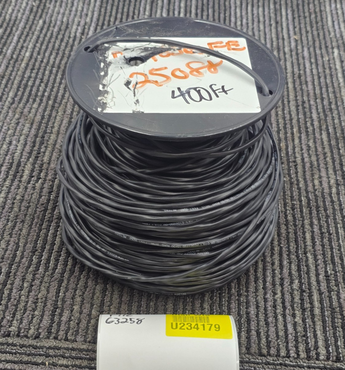 BELDEN 6300FE SHIELDED CABLE BLACK 400FT LONG WIRE SPOOL PE061795
