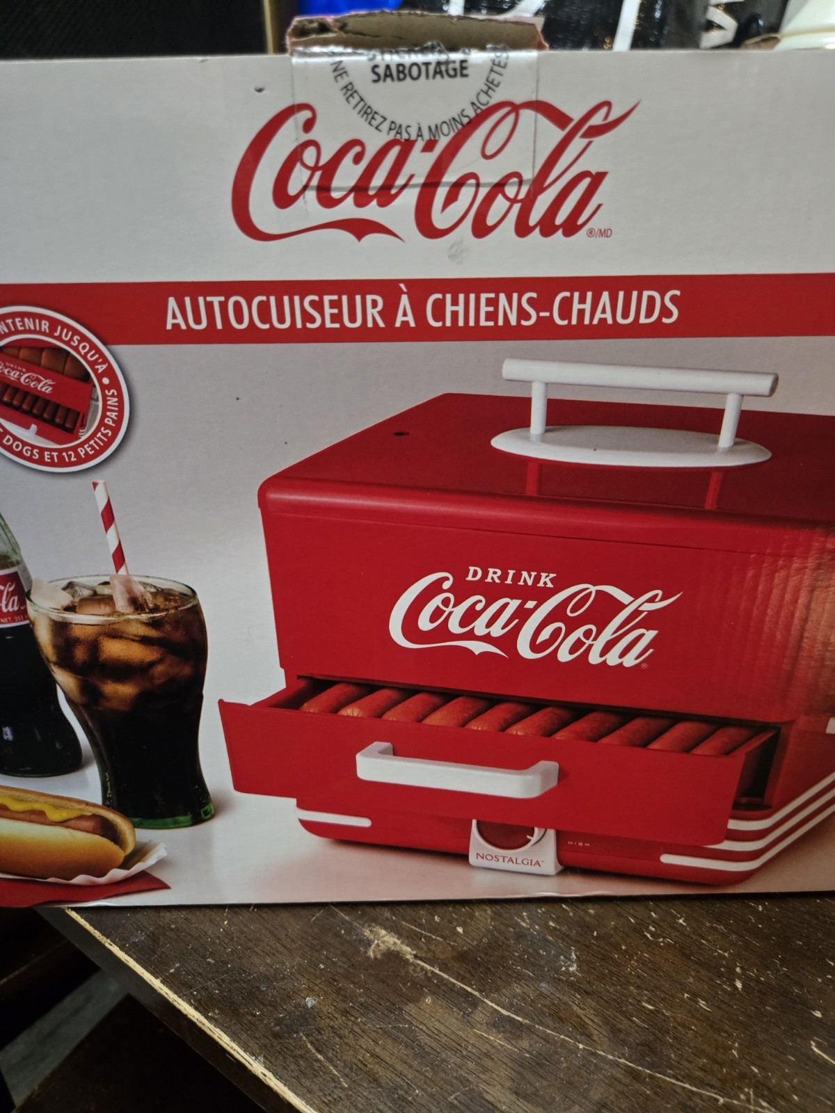 Nostalgia Coca-Cola Hot Dog Steamer Electric 650W Red/White 120V CKHDS206CR