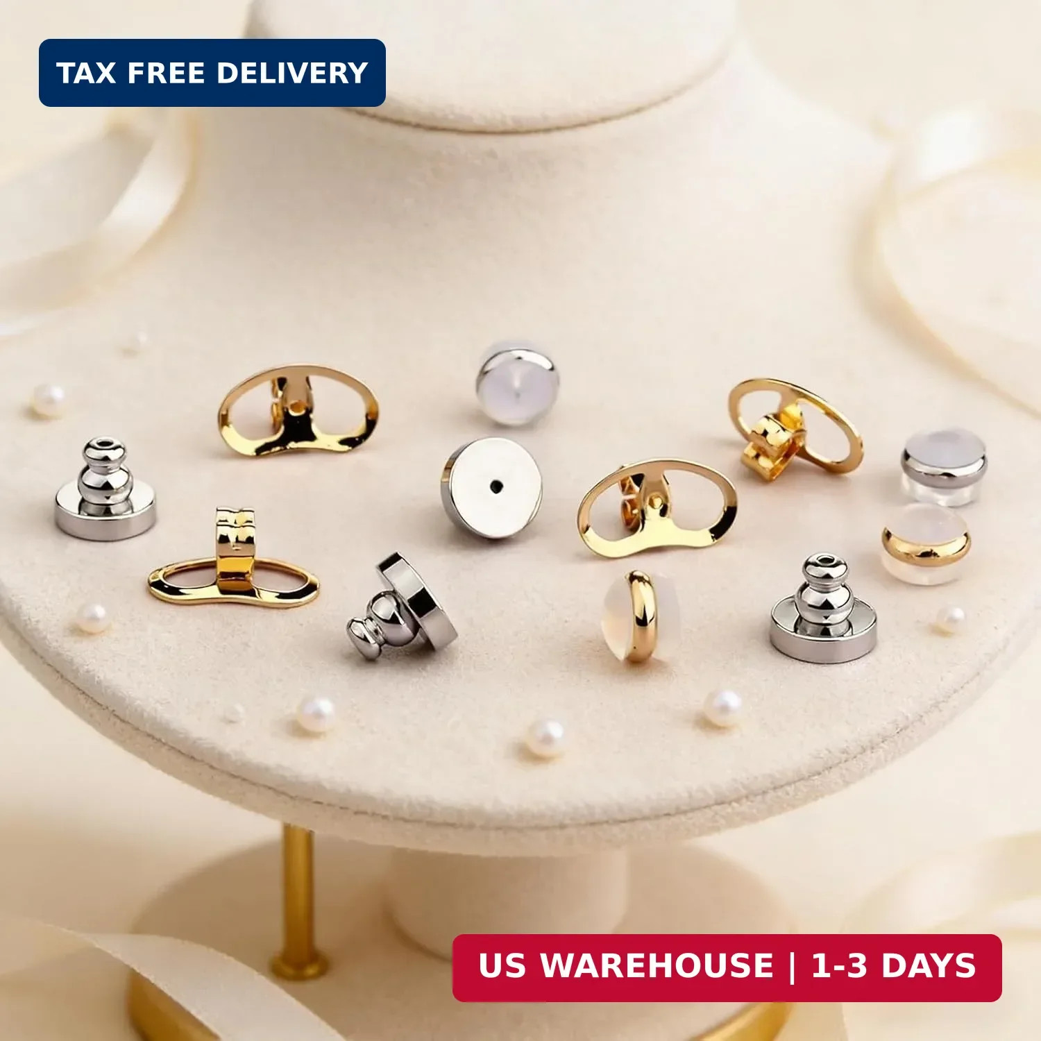 6 Pcs Locking Earring Lifters Replacements, Tight Earring Lifter Backers | Secur