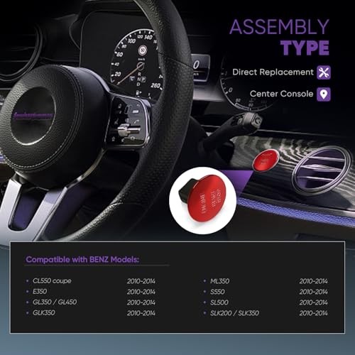 Keyless Push Start Button Cover Engine Start Stop Button Ignition Switch Red