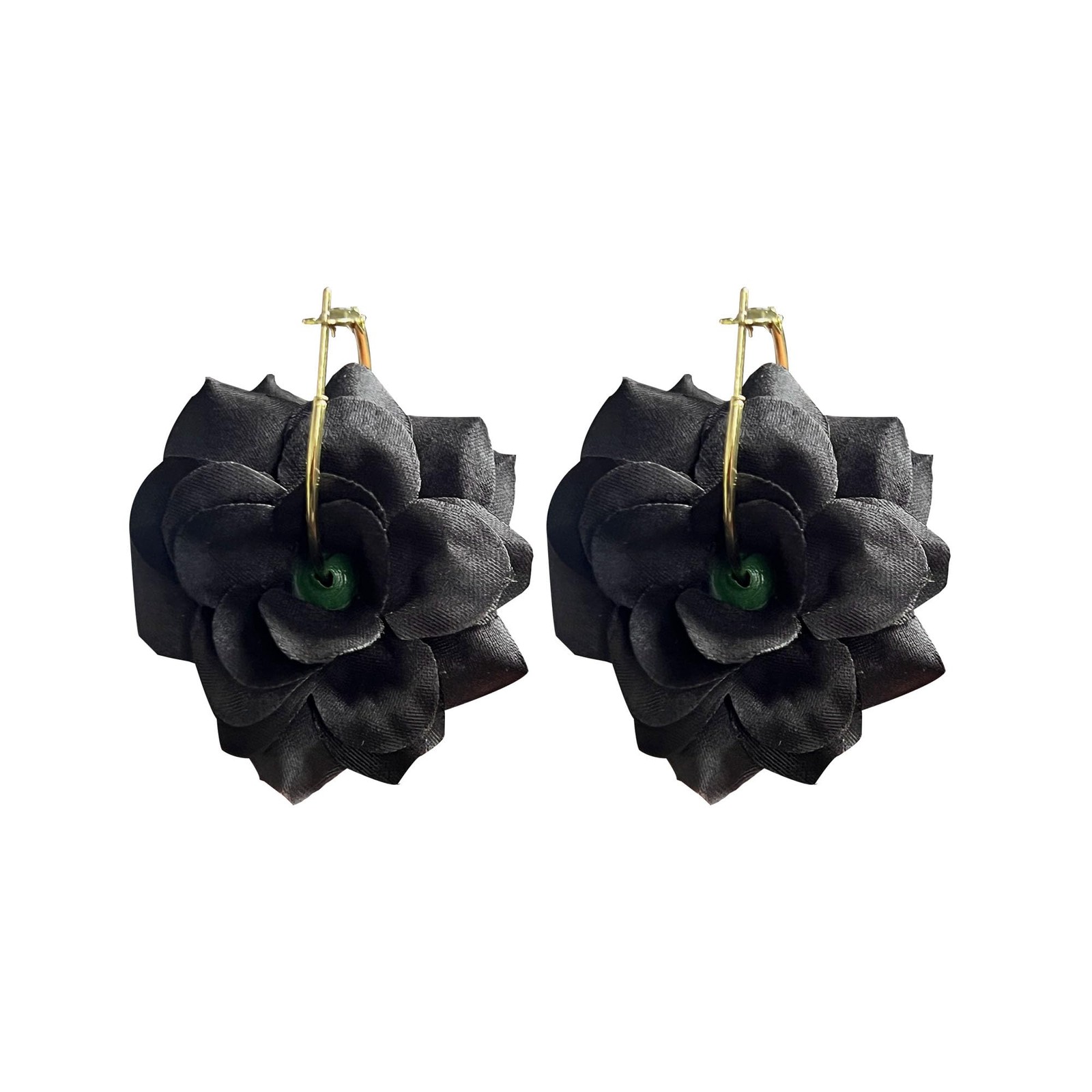 Solighter Bohemian Lightweight Big Flowers Earrings for Women Large, Black