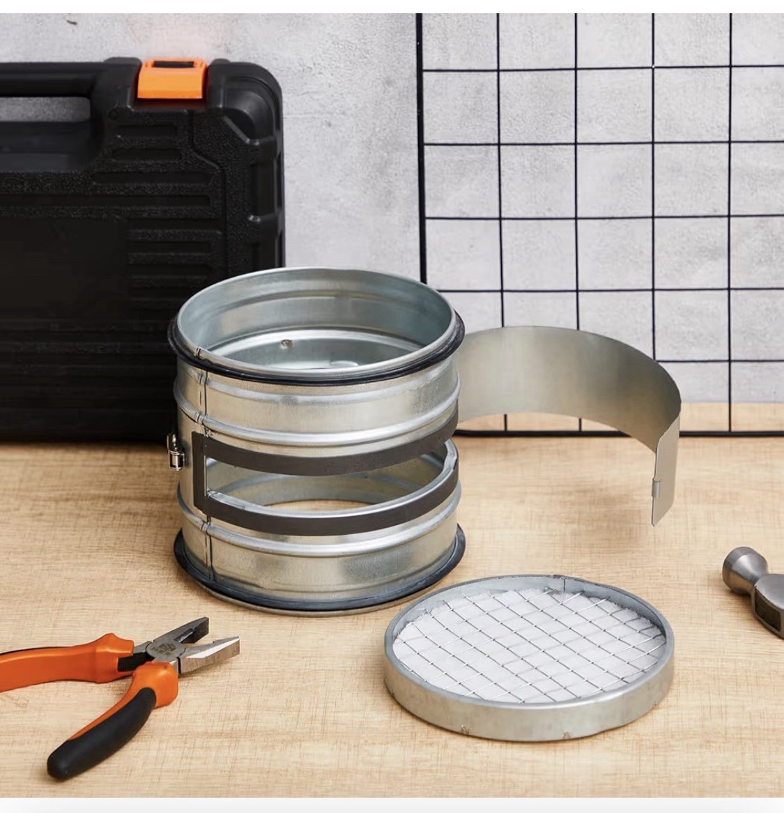 6" Inch Inline Round Duct Filter G4 Class Filtration Purifier System Mesh Filter