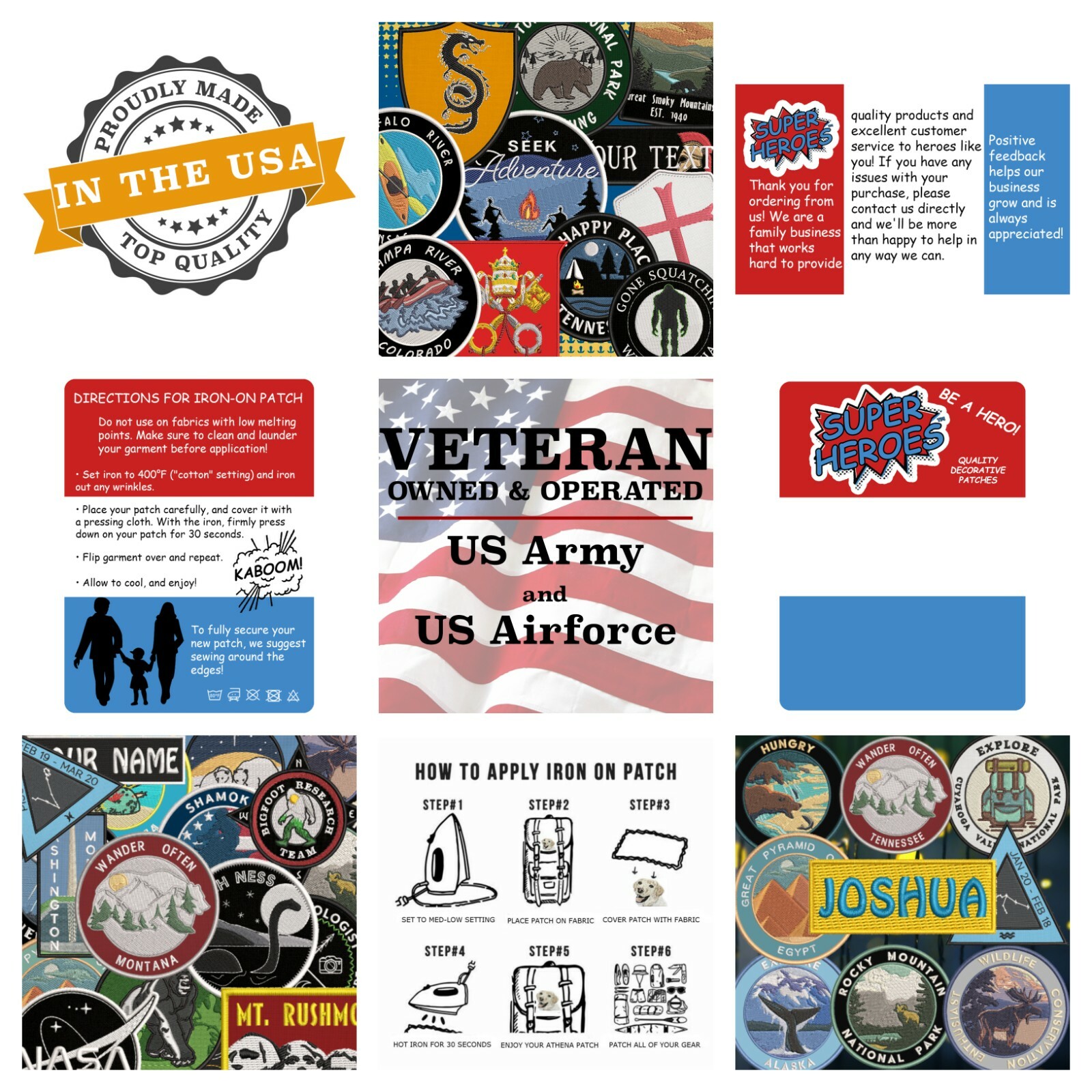 CUSTOM YOUR LOGO PERSONALIZED TAG EMBROIDERED PATCH iron-on or hook Applique