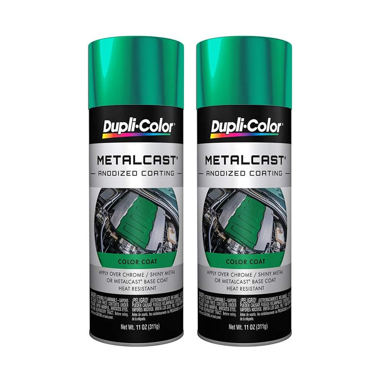 Duplicolor Paint MC203, Metalcast Anodized Paint, Green Anodized 11 oz, 2-Pack
