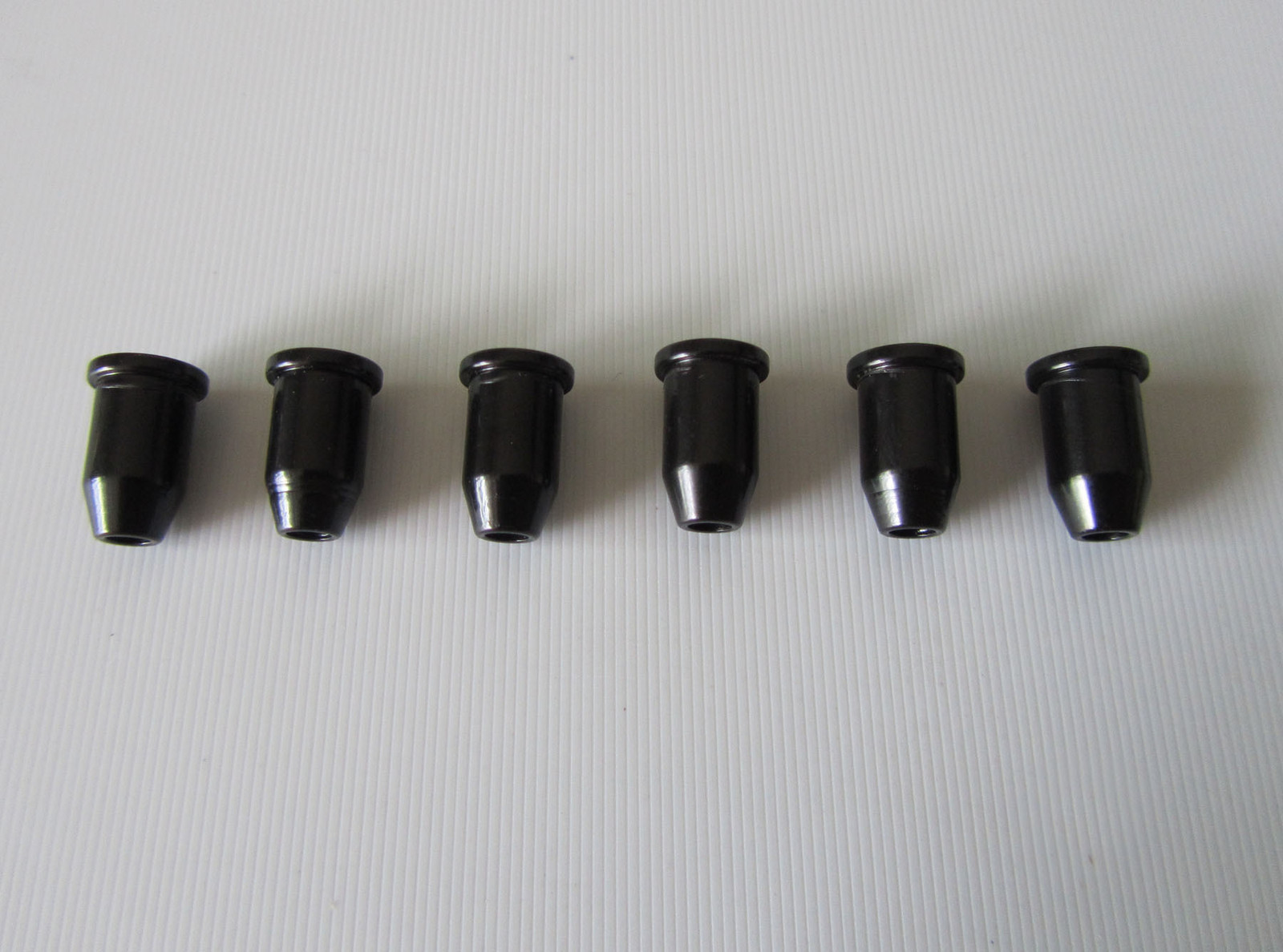 Set of 6 Black String Thru Body 1/4" Tele Guitar String Mounting Ferrules