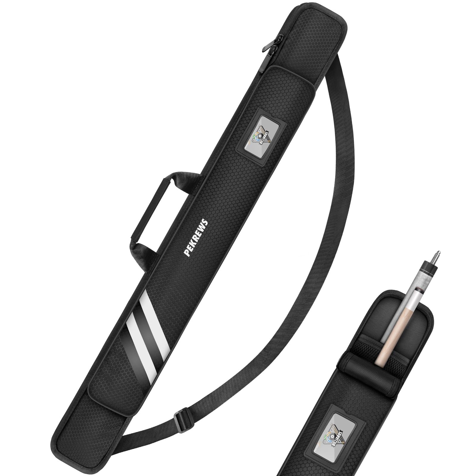 Pool Cue Case, Soft Pool Stick Case 1x1 Holds 1 Butt and 1 Shaft with Queue Z...