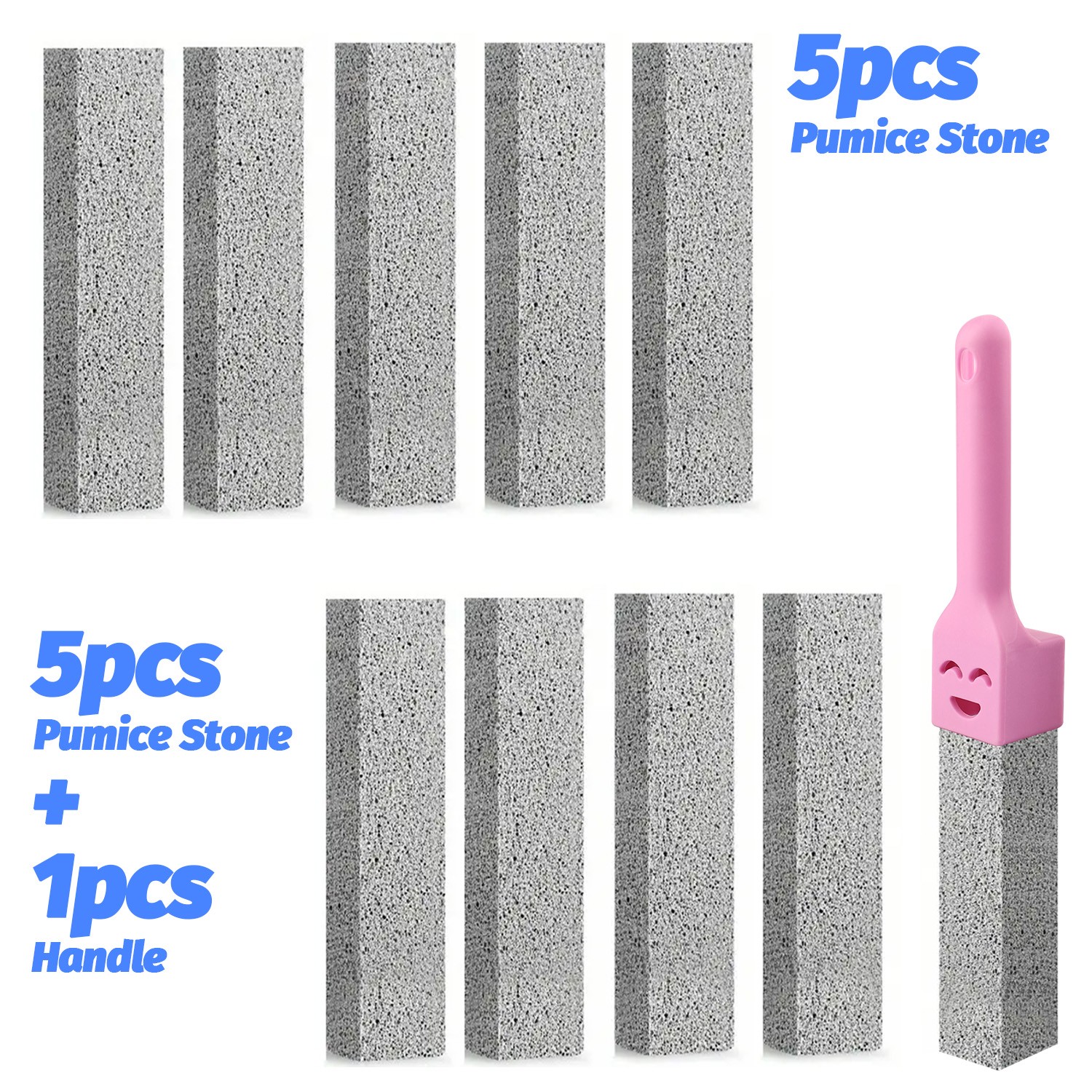 5/6 Packs Heavy Duty Handle Pumice Stone Cleaner Toilet Sink Hard Stain Remover