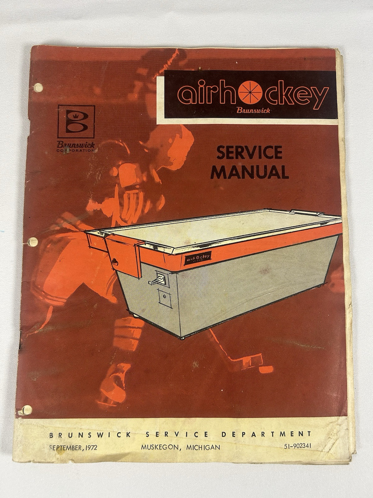 original Air hockey Brunswick 1972 owners Service manual Coin Op Man Cave Bar