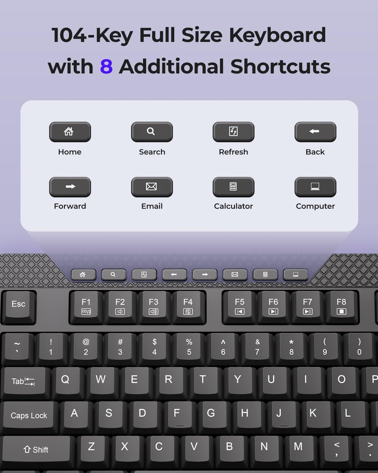 Wireless Keyboard and Mouse Combo, 5-Level Adjustable 4000 DPI Mouse, Quiet 2...