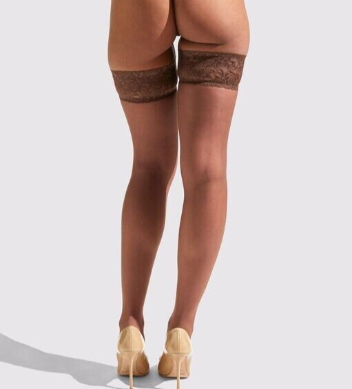 Ann Summers Size 2XL 24-26 Lace Top Hold Ups New & Tags Nude 4 XXL Stockings