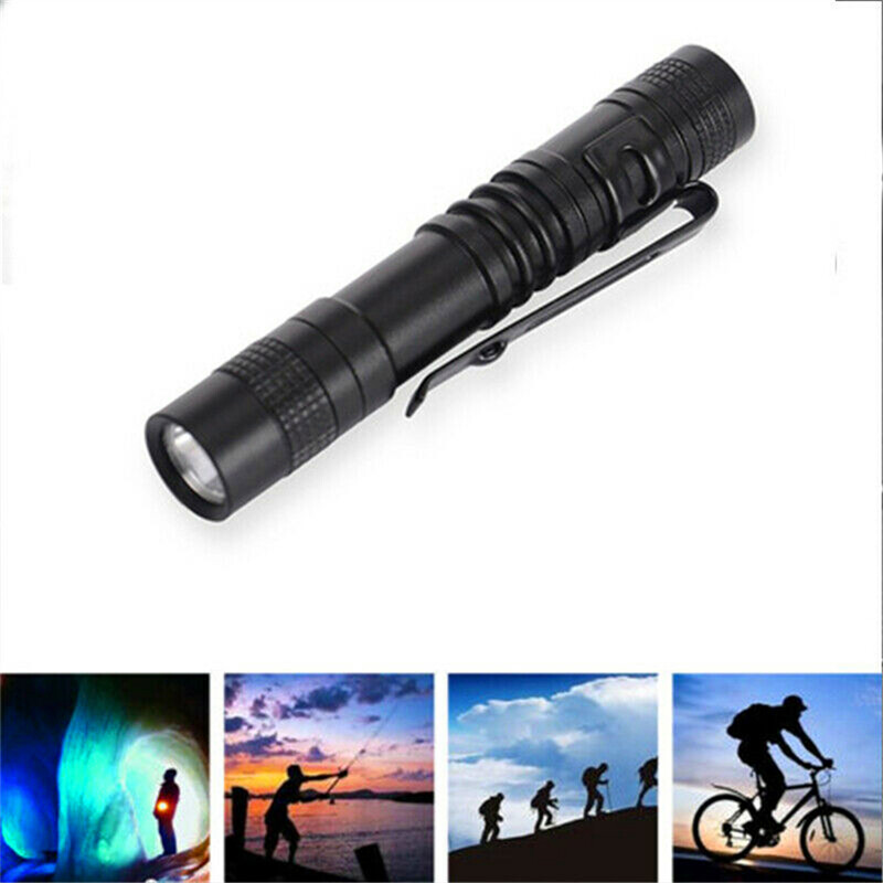 5Pcs LED Flashlight Clip Mini Light Penlight Pocket Portable Pen Torch Lamp US✨