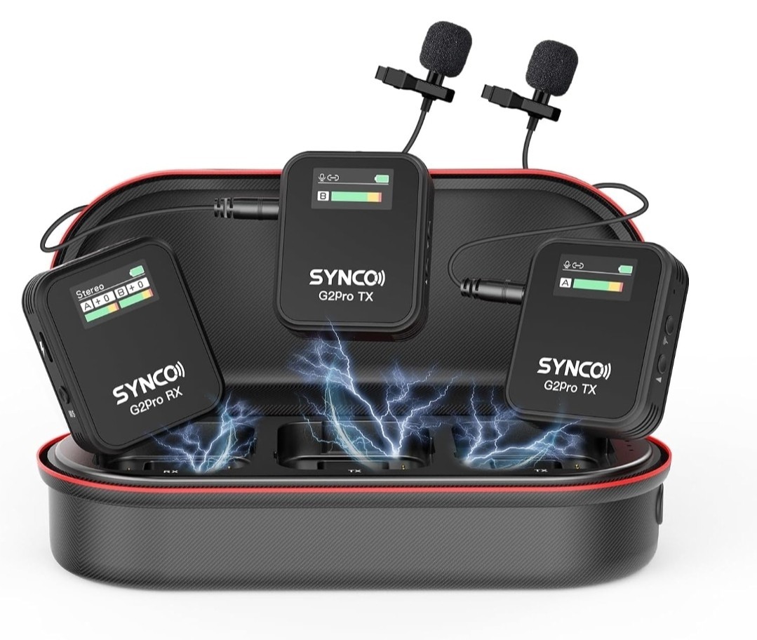 Wireless Lavalier Mic System, G2(A2) PRO Dual Standard with charging case