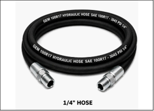 1/4" 1 Wire 100R17 Hydraulic Hose Assembly with 1/4" NPT male Fittings 3045 PSI