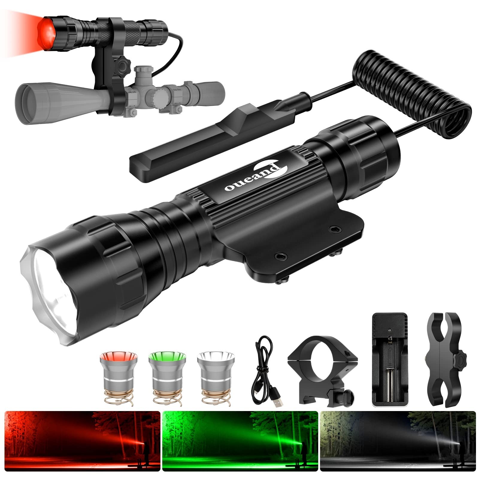 Tactical Flashlights Predator Light with Red Green,1200 Lumens Mlok... Fast Ship