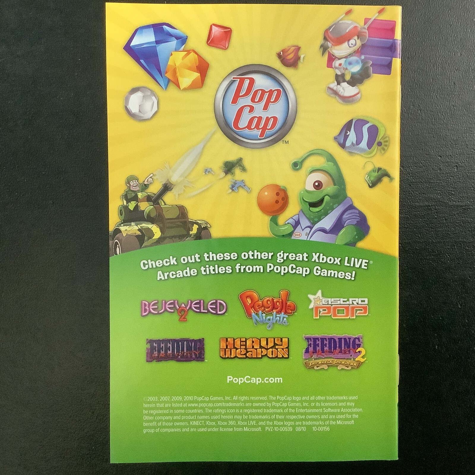 Plants vs. Zombies Microsoft Xbox 360 Instruction Manual Only