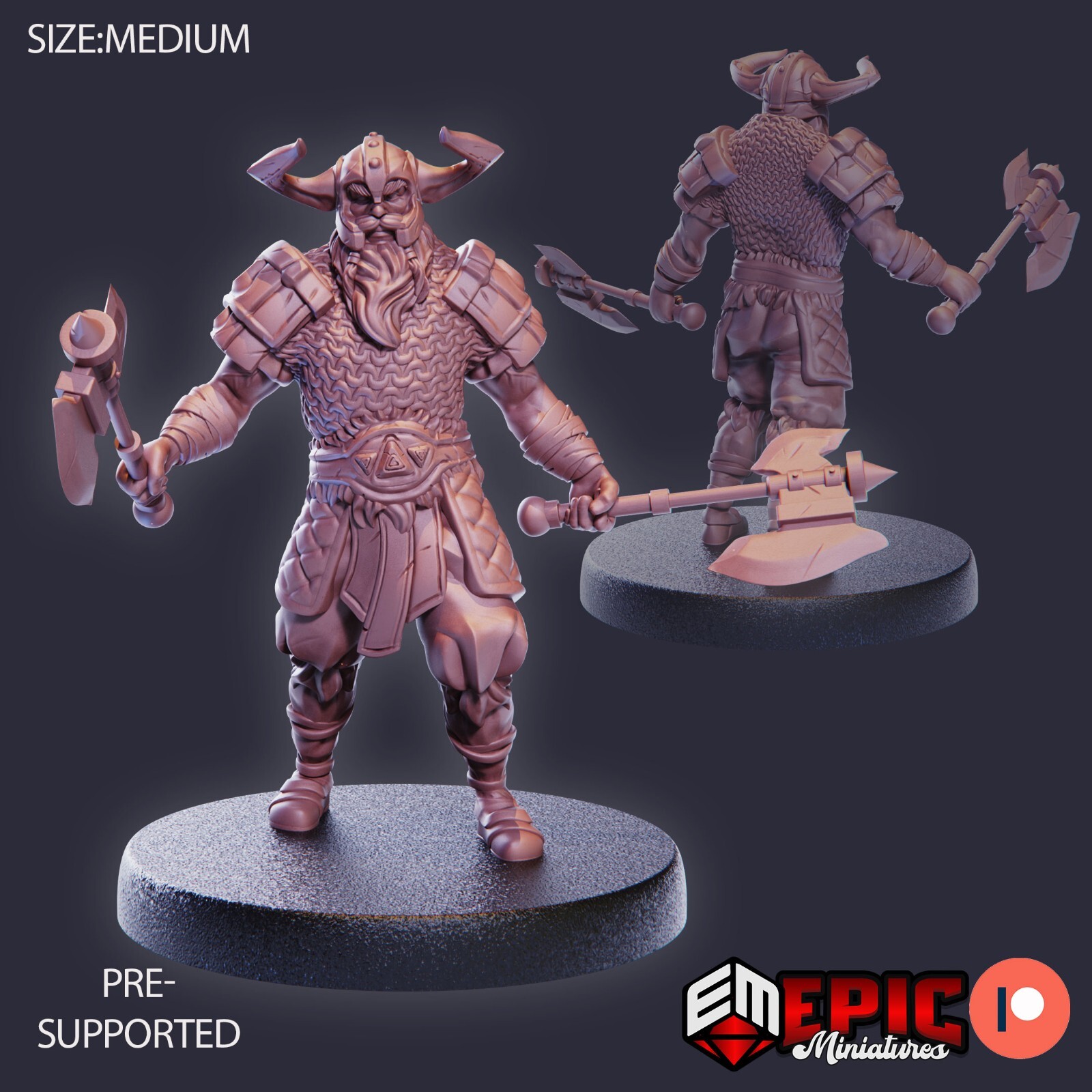 Viking Raider Male B | Epic Miniatures | RPG D&D Pathfinder Wargaming | 25-28mm